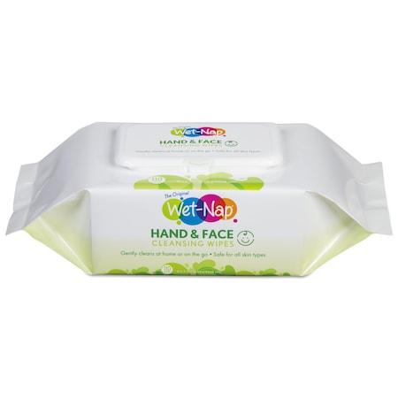 Wet-Nap Hands and Face Cleansing Wipes, 7x6, Wht, Fragrance-Free, 110/Pk, PK6 M970SH